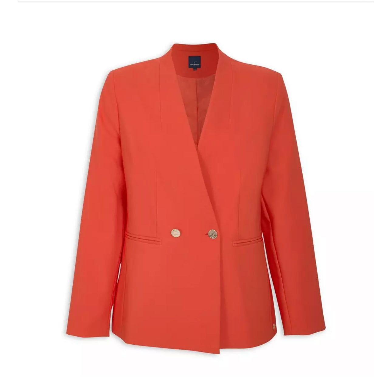 Orange Collarless Blazer