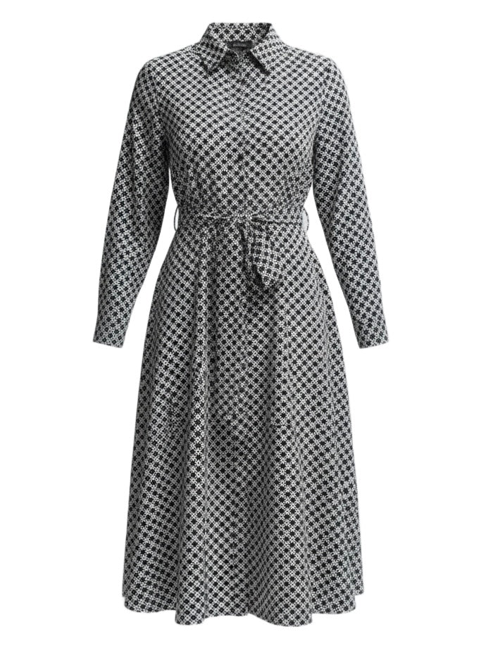 Geo Print Midi Shirtdress