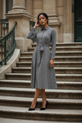Geo Print Midi Shirtdress