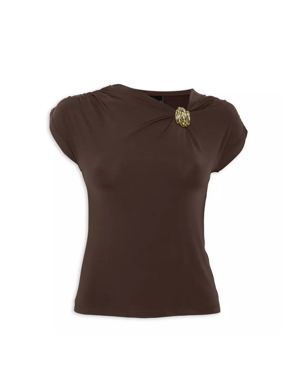 Brown Top With Gold Trim