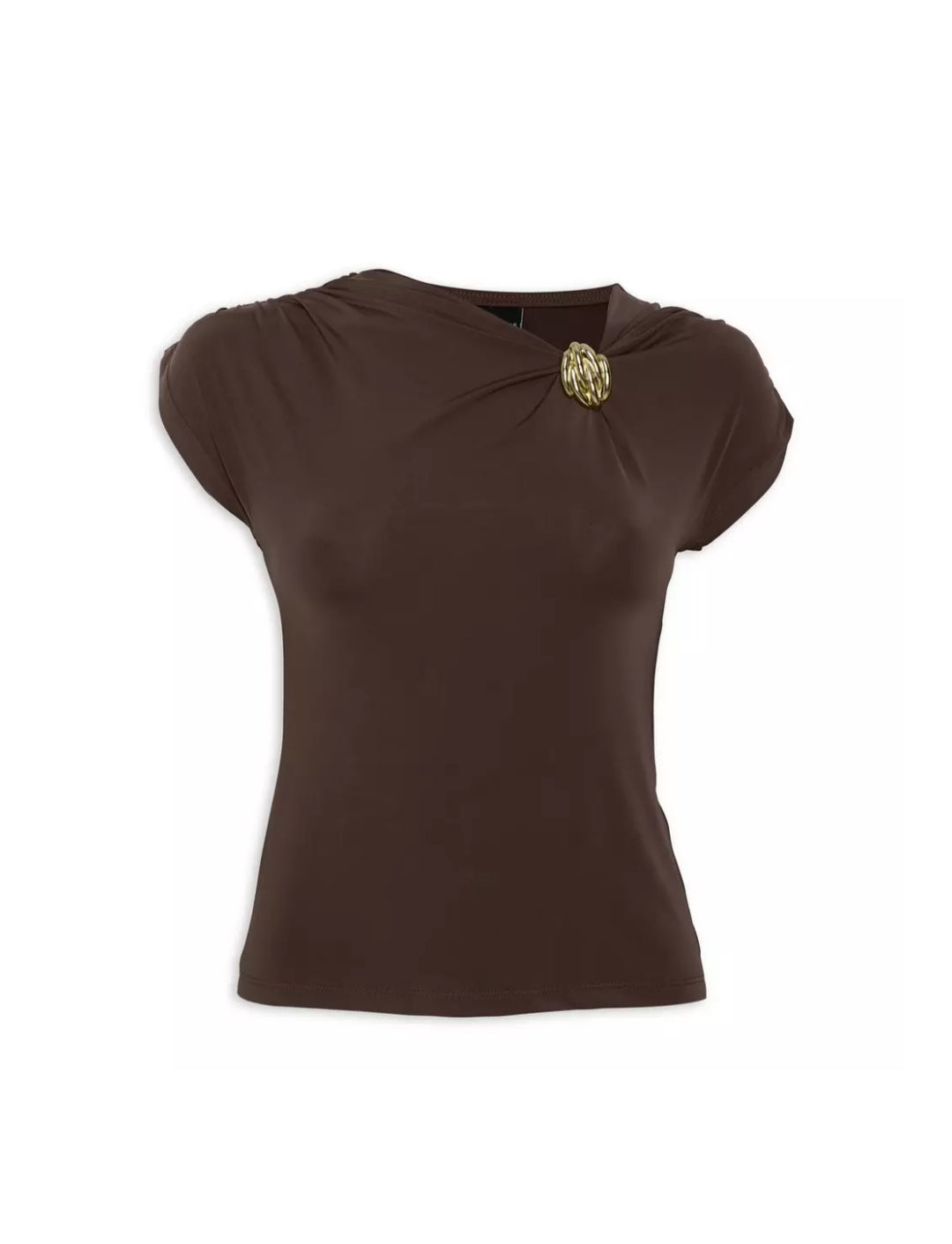 Brown Top With Gold Trim