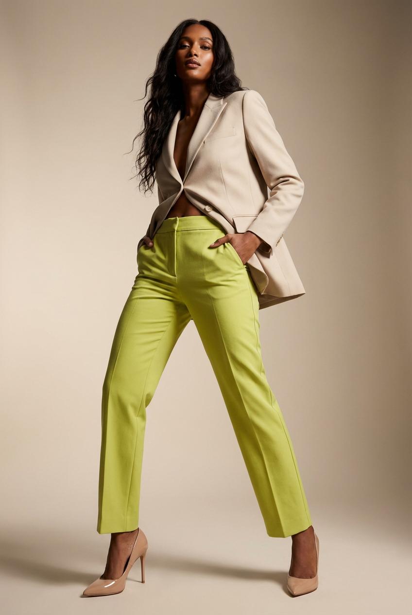 Lime Green Tailored Pants